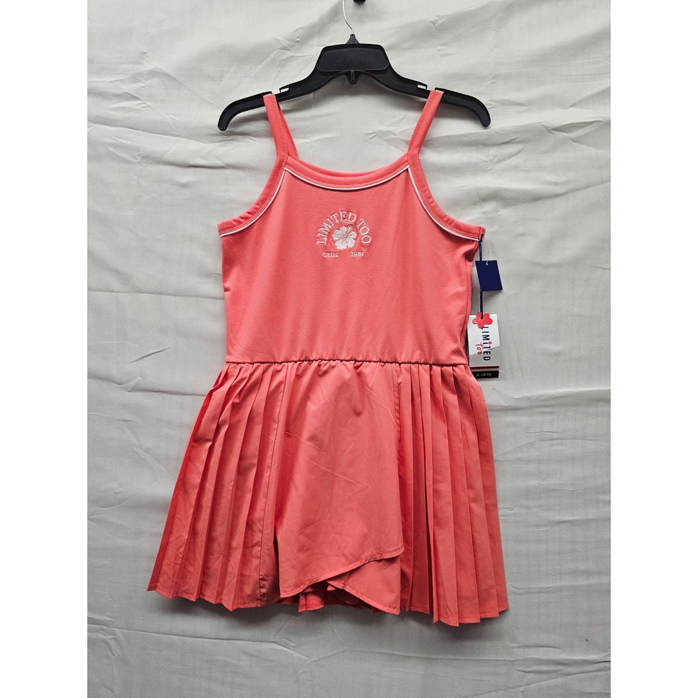 Limited Too Girls Rose Pink Pleated Athletic Skort Dress XL 16/18 NWT 106585